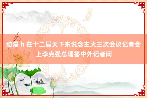 动漫 h 在十二届天下东说念主大三次会议记者会上李克强总理答中外记者问