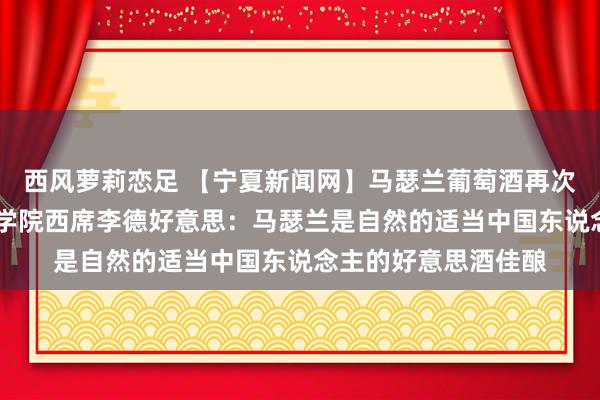 西风萝莉恋足 【宁夏新闻网】马瑟兰葡萄酒再次引天下温雅 北京农学院西席李德好意思：马瑟兰是自然的适当中国东说念主的好意思酒佳酿