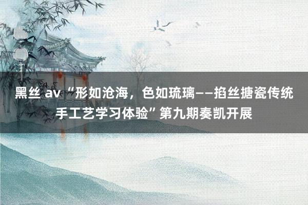 黑丝 av “形如沧海，色如琉璃——掐丝搪瓷传统手工艺学习体验”第九期奏凯开展