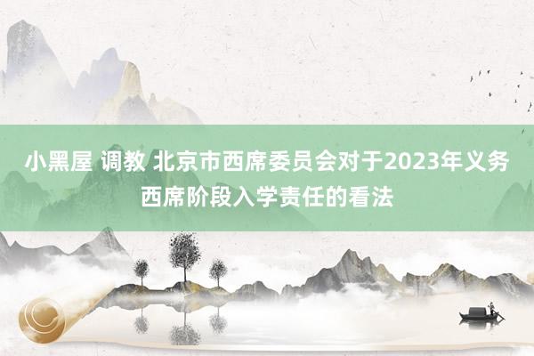 小黑屋 调教 北京市西席委员会对于2023年义务西席阶段入学责任的看法