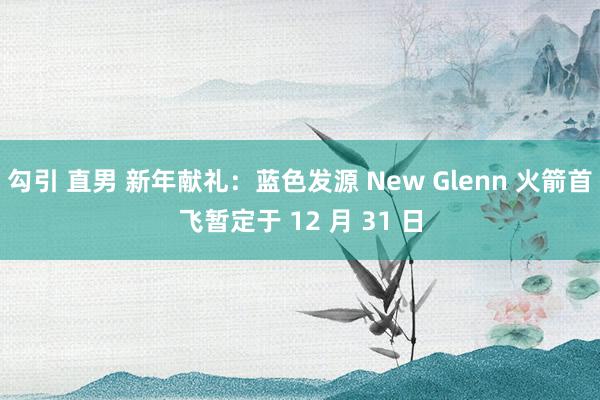 勾引 直男 新年献礼：蓝色发源 New Glenn 火箭首飞暂定于 12 月 31 日